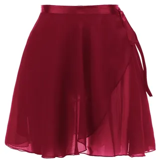 LUOFANG Damen Chiffon Wickel Tanzrock klassischer Ballett Wickelrock Mädchen Tanzrock Tanz Skate Rock über Schal Tanzbekleidung