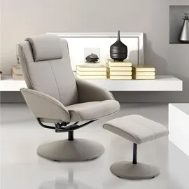 Homcom Relaxsessel Kunstleder 78 x 98 x 71 cm Grau mit Hocker