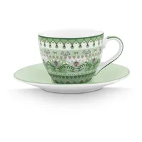 Pip Studio Espressotasse mit Untertasse 0,12 l Lichtgrün