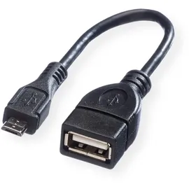 Value USB 2.0 Kabel, USB 2.0 Typ Micro B - Typ A BU, OTG, 0,15 m