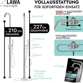 lawa living and lifestyle Gartendusche Silber