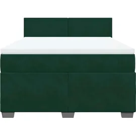 vidaXL Boxspringbett 160 x 200 cm Dunkelgrün