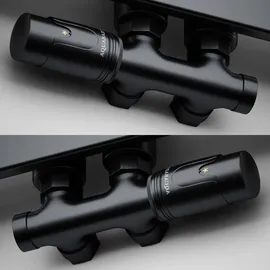 Aquabad® Multiblock Heizkörperthermostat Eckform 50mm Mittelanschluss Schwarzmatt