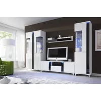 aea Hochglanz Wohnwand Schrankwand Wohnzimmer, Schrank Vitrine Sideboard Wohnwände