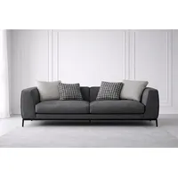 Exklusives Graues Polstersofa Wohnzimmer Relaxsofa Textilcouch