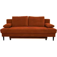 Carryhome Schlafsofa, Rost, Textil, Birke, massiv, 2-Sitzer, Füllung: Schaumstoff, 199x88x88 cm, Liegefunktion, Schlafen auf Sitzhöhe, Rücken echt, Wohnzimmer, Sofas & Couches, Schlafsofas, Schlafsofas mit Bettkasten