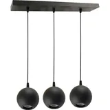 enovalite Pendelleuchte GLOBE, GU10-Fassung, IP20, Ø10cm, 3 flammig, schwarz