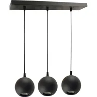 enovalite Pendelleuchte GLOBE, GU10-Fassung, IP20, Ø10cm, 3 flammig, schwarz