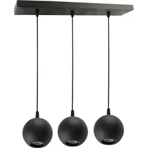 enovalite Pendelleuchte GLOBE, GU10-Fassung, IP20, Ø10cm, 3 flammig, schwarz