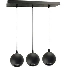 enovalite Pendelleuchte GLOBE, GU10-Fassung, IP20, Ø10cm, 3 flammig, schwarz
