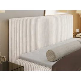 MKS Meble Boxspringbett 180x200 Beige Cord, Boxspringbett mit Matratze H3, Bett mit Bettkasten and Kopfteil, Doppelbett mit Stauraum, Polsterbett - Tiliano