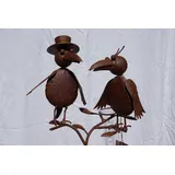 Regenmesser Vogelpaar Metall Gartendekoration Gartenstecker Vogelhochzeit