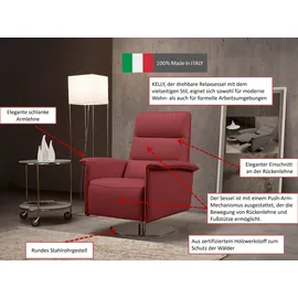 Egoitaliano Relaxsessel Kelly Leder 83 x 105 x 92 cm Gelb drehbar mit manueller Relaxfunktion
