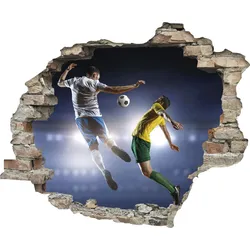 Wandtattoo QUEENCE "Fußball", bunt, T:0,1cm, Wandtattoos, Wandsticker, Wandbild, selbstklebend, 3D, Wanddurchbruch