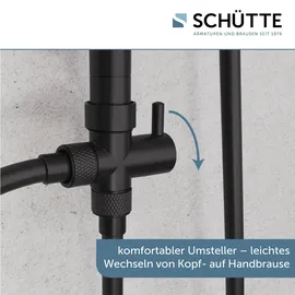 Schütte Mallorca Duschsystem mit Kopfbrause und Handbrause Schwarz 19564