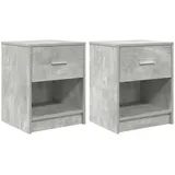 vidaXL Nachttische 2 Stk. mit Schublade Betongrau 40x34x50 cm