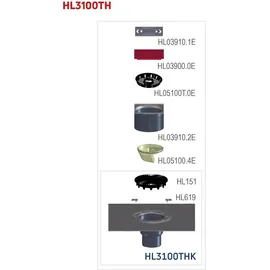 Hutterer & Lechner HL Hutterer & Lechner HL3100TH Balk.- u. Terr.abl. DN75/110 sr , Bitumen, GK, 145x145mm/138x138mm, 1 Stk.
