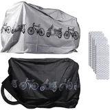 Fahrradabdeckung Wasserdicht,Kleine Motorradabdeckung,Fahrradgarage,Fahrradgarage Schutzhülle,2PC Fahrradabdeckungen für den Außenbereich mit Reflektoren Aufkleber,Fahrradplane 200×110cm