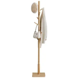 VASAGLE Garderobenständer Baumform Massivholz Beige