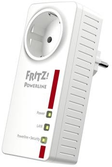 AVM FRITZ!Powerline 1220E Einzeladapter 1.200 MBit/s, 2 x Gigabit-LAN, ideal für NAS-Anwendungen und HD-Streaming, Serviceabwicklung AVM über: 030-3