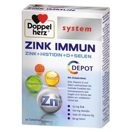 Doppelherz System Zink Immun Depot + Histidin + D + Selen Tabletten 30 St.