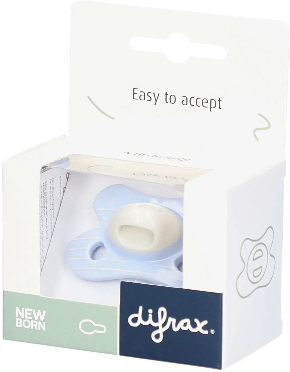 Difrax Schnuller Neugeborene Natural Fit - Für Frühgeborene und Babys 0M+ - Blau gestreift