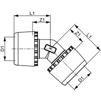 TECE 8802501 TECElogo-Ax Winkelkupplung 45 Grad Dimension 25x25mm, Siliziumbronze