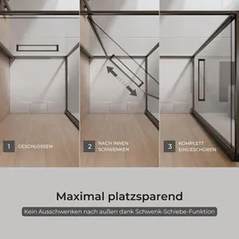 Schulte Sunny Duschtür anschlaglos 80 x 190 cm schwarz Sicherheitsglas