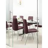 Polsterstuhl STRESSLESS "Laurel", rot (bordeaux batick, schwarz matt), B:57cm H:92cm T:59cm, Leder BATICK: BATICK ist ein leicht korrigiertes, durchgefärbtes und genarbtes Möbelleder, bei dem die meisten Unebenheiten und Spuren in der Regel entfernt wurden., Stühle, Polsterstuhl, Low Back, Größe L, mit Beinen aus Stahl in Schwarz matt