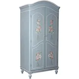 Garderobenschrank Shabby Kleiderschrank Rosen Wäscheschrank Schlafzimmerschrank