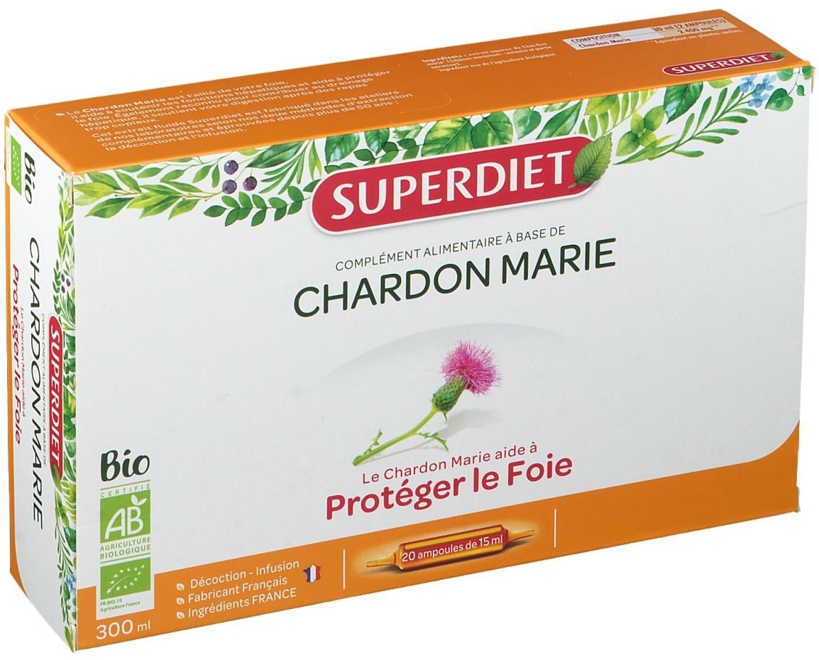 SUPER DIET Chardon Marie Bio Ampoule 300 ml Ampoule(s)