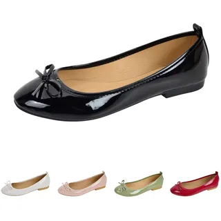 Generisch Damen Klasssische Ballerinas Lack Balerinaschuhe Flach Damenschuhe - 38 EU