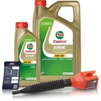 Castrol 6 L EDGE 5W-30 LL + Ölwechsel-Anhänger + Einfülltrichter [Hersteller-Nr. 15669E]