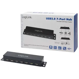 Logilink UA0148 USB 2.0 Hub 7-Port Metal USB-Hubs