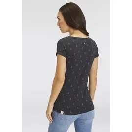 Ragwear T-Shirt FLORAH A ORGANIC O mit maritimen Anker-Allover-Druck grau XS (34)