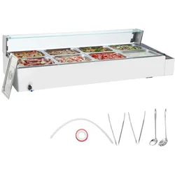 VEVOR Speisenwärmer Chafing Dish Gastronormbehälter 8x8Qt Buffet Glasschild