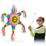 Relaxdays Pinata, Mehrfarbig, Papier, Wellpappe, 54x62x8.5 cm, Dekoration