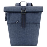 Reisenthel Reiserucksack 22 Liter ROLLTOP BACKPACK HERRINGBONE DARK BLUE, Dunkelblau - Polyester - 43 x 43 cm - wasserabweisend - verstellbare Schultergurte