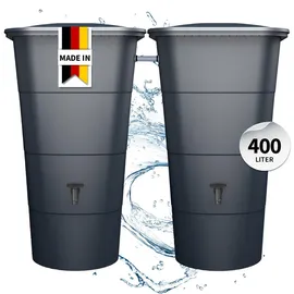 GARANTIA Ibiza Regentonnen-Set 400 l grau