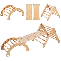 Vevor Klettergerüst Pikler-Dreieck-Set Holzfarbe