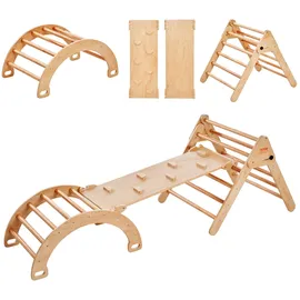 Vevor Klettergerüst Pikler-Dreieck-Set Holzfarbe