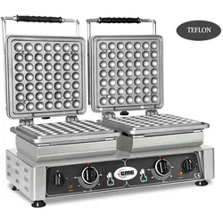GMG - Waffeleisen Lokmia-S - 2x (Ø49 x 3cm x 1,4cm/2,8cm) - Wechselbare Backplatte & einfache Montage - 50° bis 300°C - Leichte Reinigung
