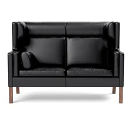 Fredericia Mogensen 2292 Coupe Sofa, walnuss geölt / leder primo 88 schwarz
