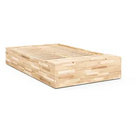 Karup Bettgestell KARUP DESIGN "Basement Bed, Stauraumbett, Bett optional mit oder ohne Sitzbank", kiefer natur lackiert, B:144cm H:41cm L:242cm, Betten, Bettgestell, Bett mit integriertem Stauraum, inkl Lattenrost, FSCzertifiert