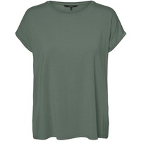 Vero Moda Damen Einfarbiges Stretch T-Shirt Basic Rundhals Top