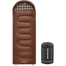 KingCamp Deckenschlafsack Cloud 400 Winter Schlafsack Baumwolle XL Breit -15°C cappuccino, Zipper Links