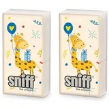 20 einzelne Taschentücher Kindermotive Geburtstag mit Giraffe. 2 Packungen mit 10 einzelnen Taschentüchern als Geschenk.