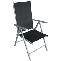 DEGAMO Garnitur SORANO 5-teilig mit Tisch 70x70cm, Aluminium + Kunstholz + Kunstgewebe schwarz
