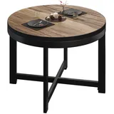 BO | Bistro Tisch | Ø70xH52cm | 25mm | Schwarzer Rand | Sheesham/ Schwarz