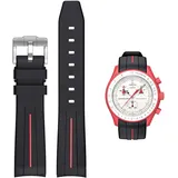 Armband für Omega x Swatch MoonSwatch/Rolex Uhr 20mm, Weiches Gummi Omega X Swatch Moonswatch Speedmaster Ersatzarmband,Gebogenes nahtloses Moonswatch Swatch Armband für Männer und Frauen